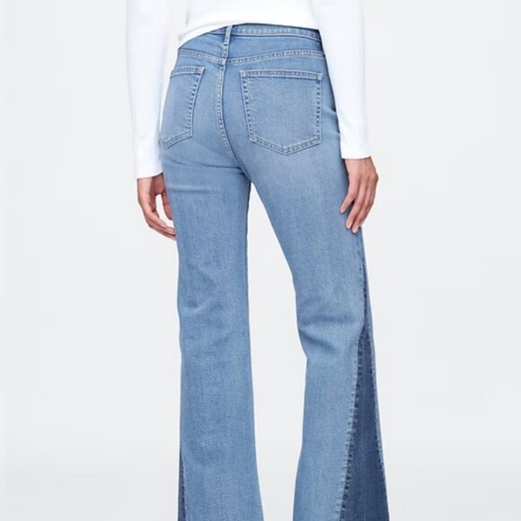 GAP High Rise Patched '70s Flare Jeans - Picture 4 of 12